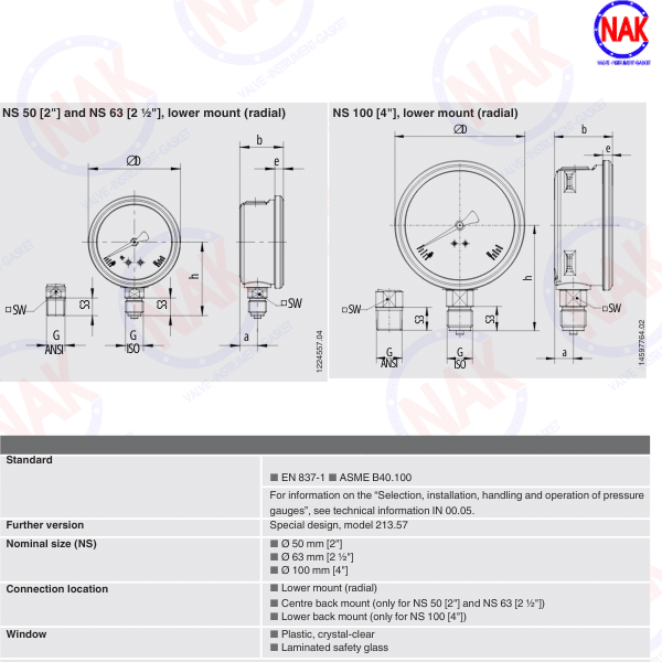 Thông Số Kỹ Thuật Đồng Hồ Đo Áp Suất WIKA 213.53 Thông Số Kỹ Thuật Đồng Hồ Đo Áp Suất WIKA 213.53